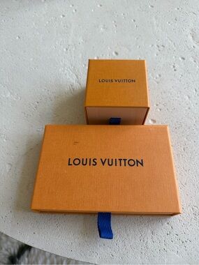 Louis Vuitton Orange Boxes with Blue Pull Tabs
